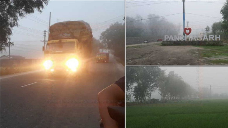 শরতেই ঘন কুয়াশায় ঢাকা পড়লো পঞ্চগড়...