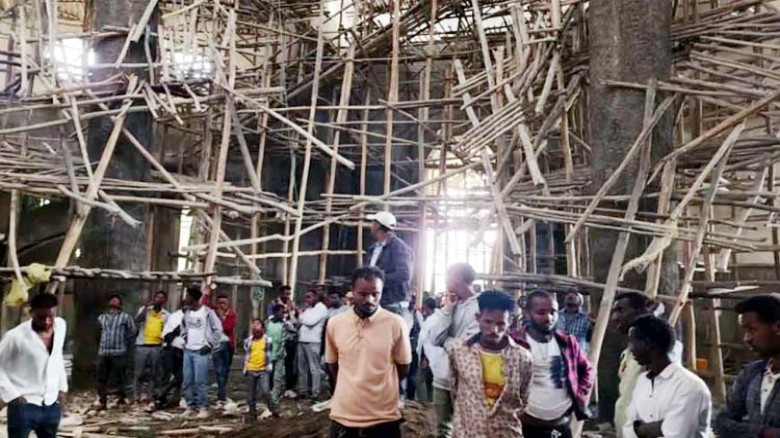 ইথিওপিয়ায় গির্জার অস্থায়ী নির্মাণকাঠামো ভেঙে নিহত ৩৬